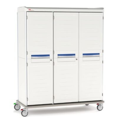 Gabinete móvil Starsys® diseñado para almacenamiento seguro, organizado y de alta capacidad en entornos hospitalarios, laboratorios y áreas clínicas.
