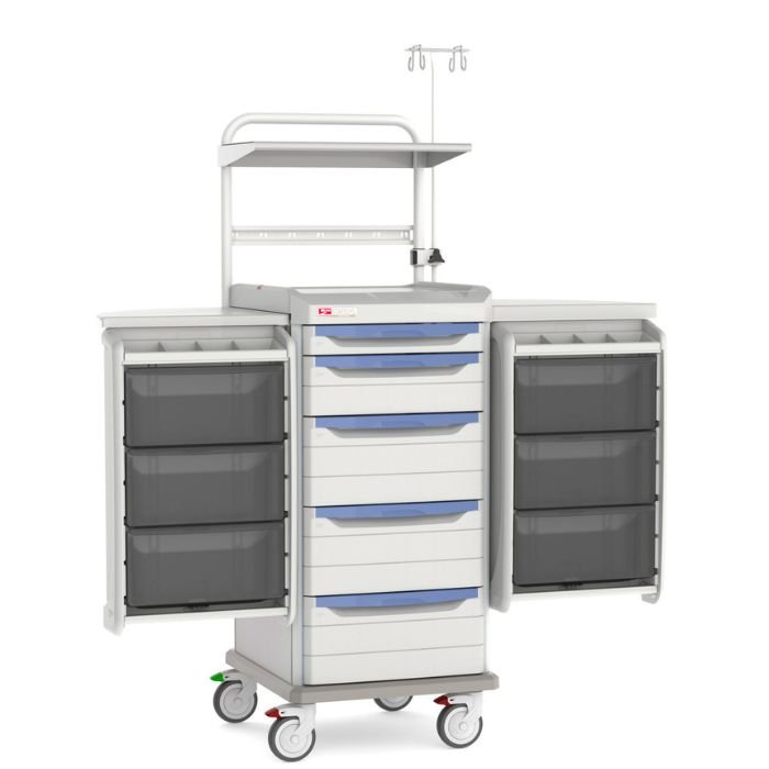 Carro para ingeniería biomédica SXRSBIO fabricado en polímero de alto rendimiento con protección antimicrobiana Microban