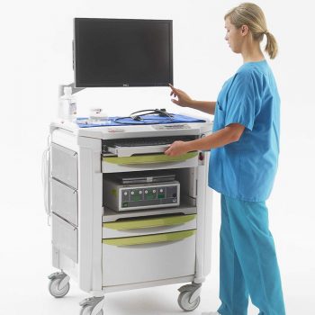 equipo de diagnostico medico carro para endoscopia flexline en operacion