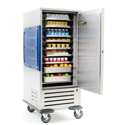 Gabinete de transporte refrigerado diseñado para mantener alimentos, ingredientes y productos sensibles a temperatura dentro de rangos controlados durante su traslado o almacenamiento temporal.