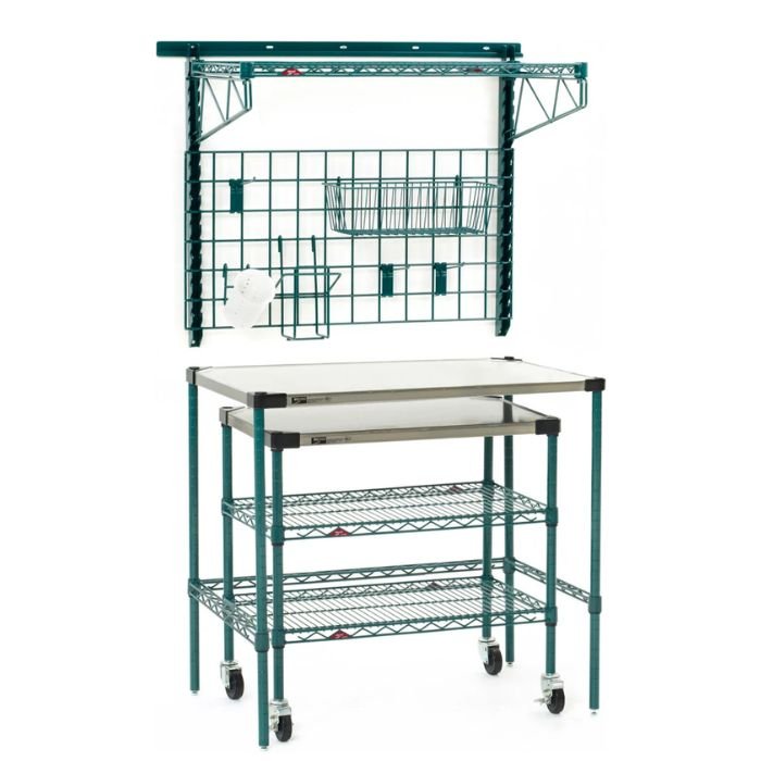 estación de trabajo modular smartstationtm smartwall® & super erecta® prep station con carro de preparación bajo barra