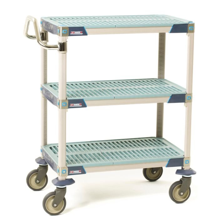 El carro utilitario industrial MetroMax I con estantes de rejilla abierta es una solución móvil diseñada para ofrecer almacenamiento organizado, resistencia estructural y ventilación de los materiales en entornos industriales, comerciales o sanitarios.