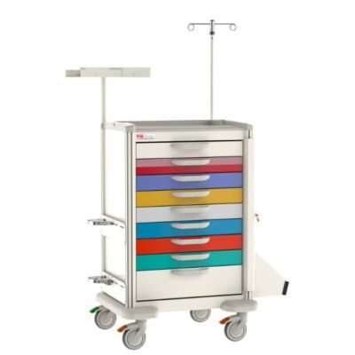 El carro de paro pediátrico Basix Plus es un carro de emergencia especialmente diseñado para entornos pediátricos