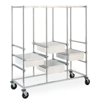 Carro sanitario porta cajones es una solución móvil diseñada para organizar, almacenar y transportar contenedores tipo tote, bandejas o recipientes.