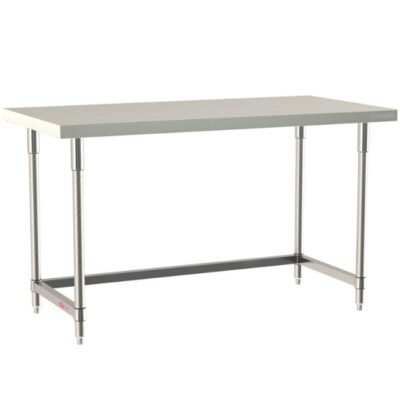 Mesa de acero inoxidable TableWorx diseñada para entornos clínicos, industriales, gastronómicos y de laboratorio que requieren superficies rígidas, resistentes a la corrosión.
