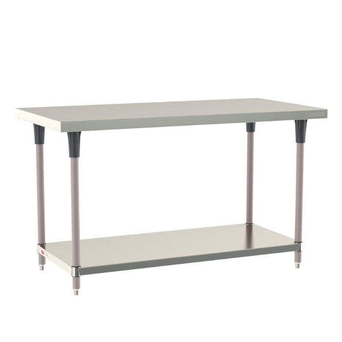 mesa industrial de acero inoxidable tableworx | marca metro | estante inferior