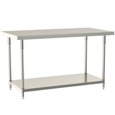 Mesa industrial de acero inoxidable TableWorx | Marca Metro | Estante inferior